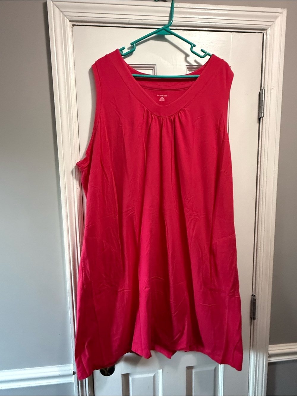 Lands' End Bright Pink Sleeveless Mini Dress